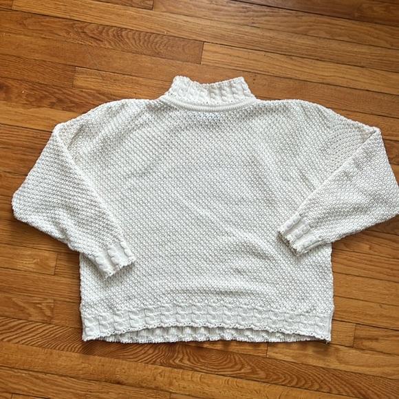 Cream/white 100% cotton cable knit chunky sweater - Picture 2 of 6